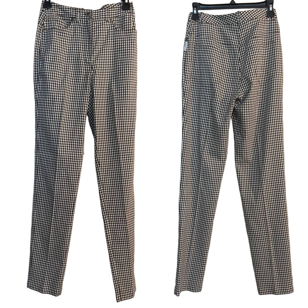 Emanuel Ungaro Vintage Checkered Plaid Brown Pants Size 4